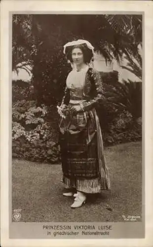 Ak Prinzessin Victoria Luise von Preußen in griechischer Nationaltracht