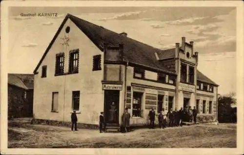 Ak Karnitz Garz auf Rügen, Gasthof Karnitz, Materialwaren