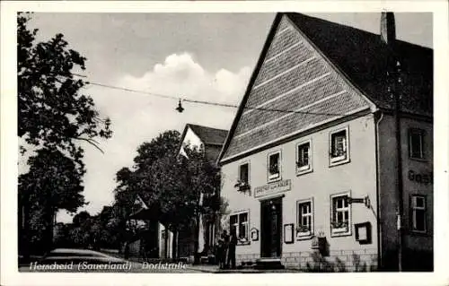 Ak Herscheid im Sauerland, Dorfstraße, Gasthof