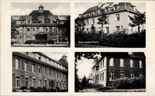 Ak Rheinhausen Duisburg im Ruhrgebiet, Bertha Krankenhaus, Schwesternheim, linker Flügel