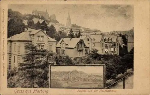 Ak Marburg an der Lahn, Schloss von der Haspelstraße