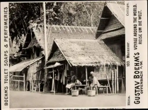 Foto Makassar Indonesien, Hütte, Reklame Boehm's Toilet Soap