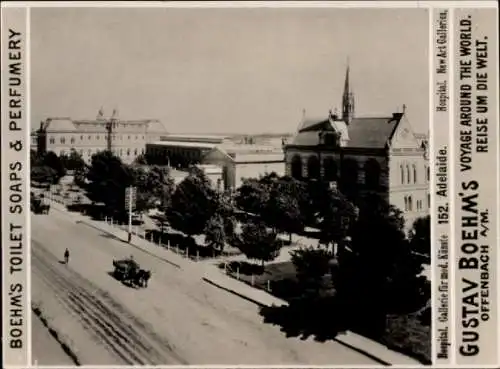 Foto Adelaide Australien, Krankenhaus, Galerie für moderne Künste, Reklame Boehm's Toilet Soap