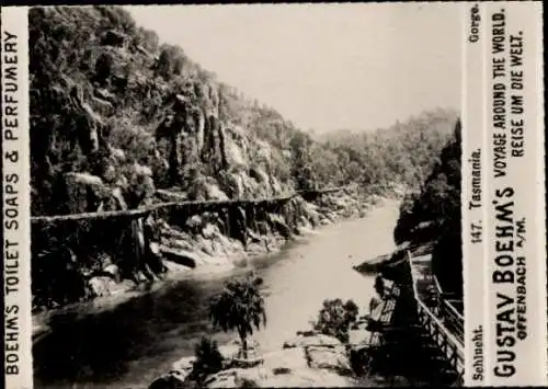 Foto Tasmanien Australien, Landschaft, Schlucht, Reklame Boehm's Toilet Soap