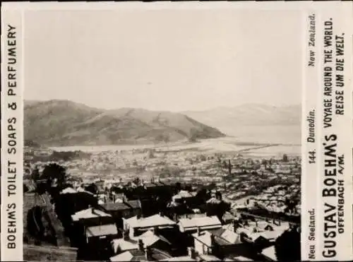 Foto Dunedin Neuseeland, Totalansicht, Reklame Boehm's Toilet Soap