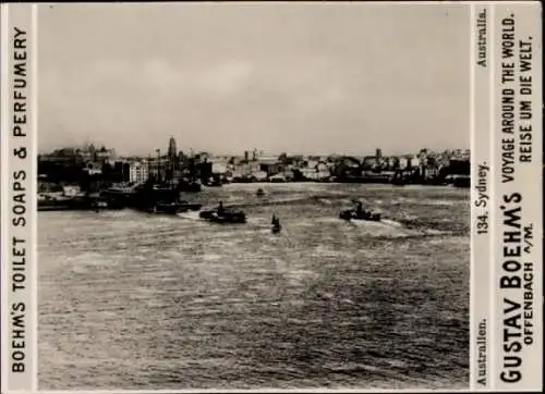 Foto Sydney Australien, Panorama, Reklame Boehm's Toilet Soap