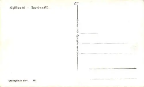 Ak Rumänien, Ghilcoş, Gyilkos See, Roter See, Sport-szálló