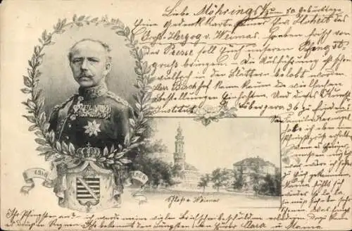 Ak Weimar in Thüringen, Schloss, Großherzog Carl Alexander von Sachsen-Weimar-Eisenach