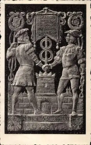 Ak Nürnberg in Mittelfranken, Denkmal, 8. Deutsches Sängerfest 1912