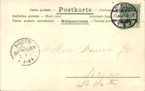 Jugendstil Litho Dame im gelben Kleid isst Weintrauben