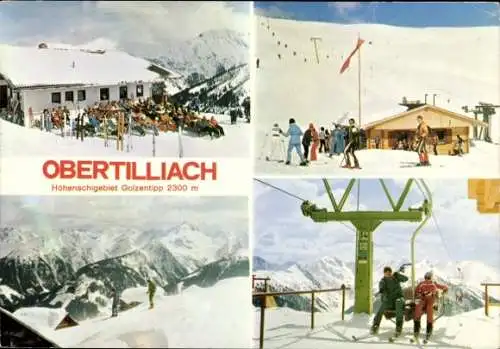 Ak Obertilliach Tirol, Golzentipp, Skilift