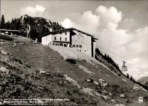 Ak Tirol, Bergstation der Seilbahn auf die Höfener Alm, Bergrestaurant