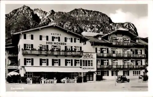 Ak Garmisch Partenkirchen in Oberbayern, Hotel Drei Mohren