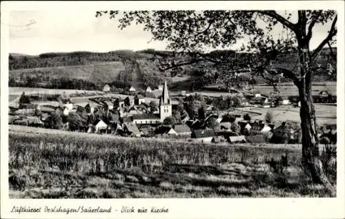 Ak Drolshagen im Sauerland, Gesamtansicht, Kirche