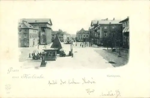 Ak Karlsruhe in Baden, Marktplatz, Pyramide