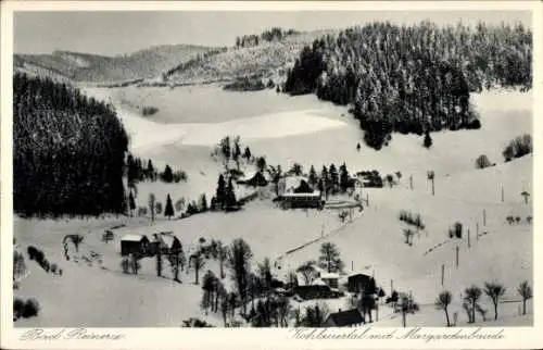 Ak Duszniki Zdrój Bad Reinerz Schlesien, Kohlauertal, Margaretenbaude, Winter