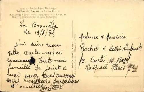 Ak Le Pas du Raysse, au Rocher Pointu, Eisenbahn