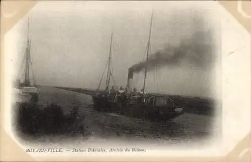 Ak Boyardville Ile d'Oléron Charente Maritime, Badeort, Ankunft des Bootes