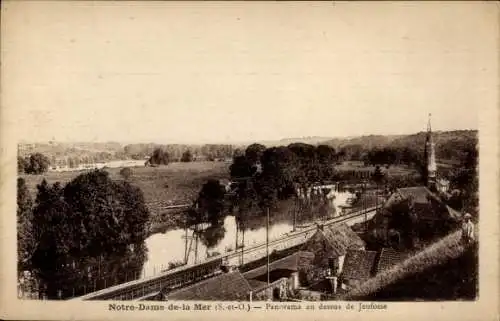 Ak Notre Dame de la Mère Yvelines, Panorama au dessus de Jeufosse