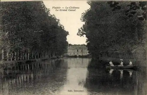 Ak Plaisir Yvelines, Schloss, Großer Kanal, Ruderboot