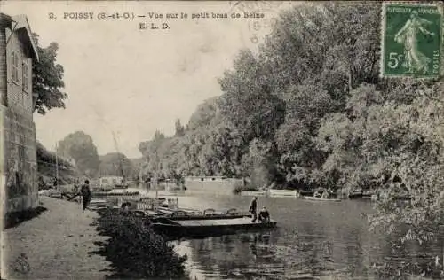 Ak Poissy Yvelines, Vue sur le petit bras de Seine