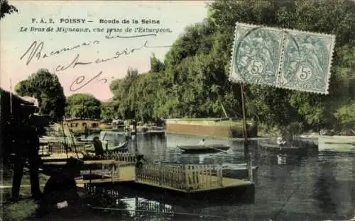 Ak Poissy Yvelines, Seine-Ufer, Le Bras de Migneaux, vue prise de l'Esturgeon