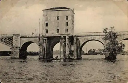 Ak Poissy Yvelines, Brücke, Alte Mühle