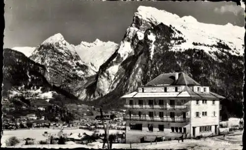 Ak Samoëns Haute Savoie, Panorama, Au premier plan Clairval, Criou, Dents Blanches, Pointe du Tuet