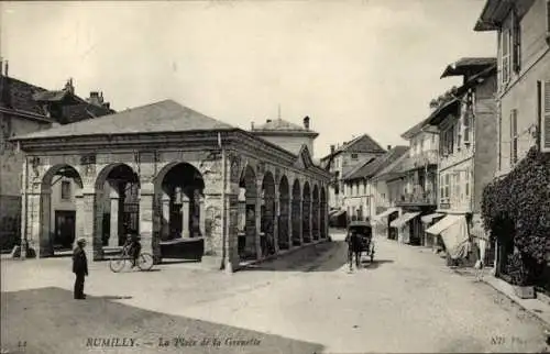 Ak Rumilly Haute-Savoie, Place de la Grenette, Kutsche