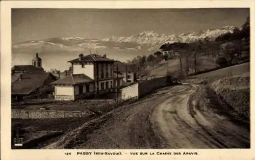 Ak Passy Haute Savoie, Vue sur la Chaine des Aravis, Gebirge