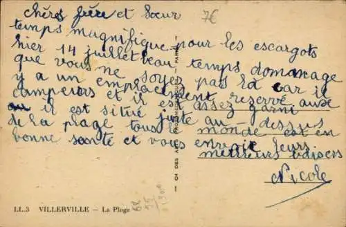 Ak Villerville Calvados, Strand