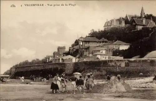 Ak Villerville Calvados, Strand