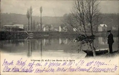 Ak Villennes sur Seine Yvelines, Die Ufer der Seine