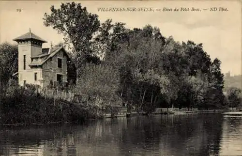 Ak Villennes sur Seine Yvelines, Rivers du Petit Bras, Haus