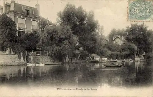 Ak Villennes sur Seine Yvelines, Ufer der Seine