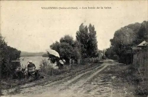 Ak Villennes sur Seine Yvelines, Die Ufer der Seine