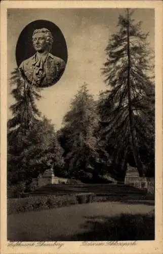 Ak Rheinsberg in der Mark, Schlosspark, Portrait Kronprinz Friedrich