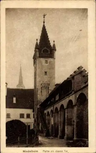 Ak Mindelheim im Unterallgäu, Schloss Mindelburg, Partie am oberen Tor