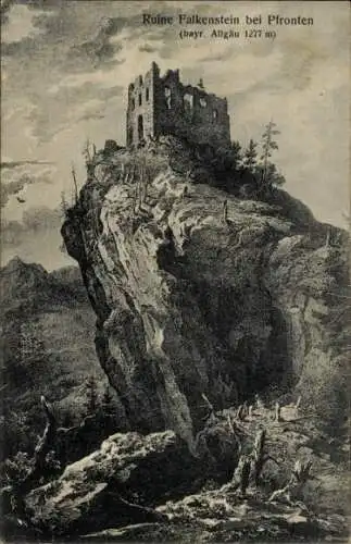 Ak Pfronten im Allgäu Bayern, Burg Falkenstein, Ruine