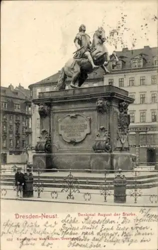 Ak Dresden Neustadt, Denkmal August der Starke