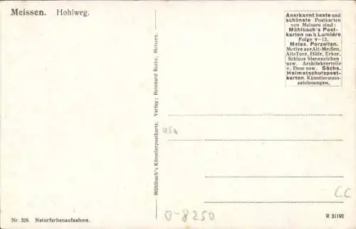 Ak Meißen in Sachsen, am Hohlweg, Torbogen, Dom, Häuser