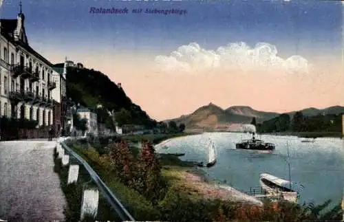 Ak Rolandseck Remagen am Rhein, Rheinufer, Siebengebirge