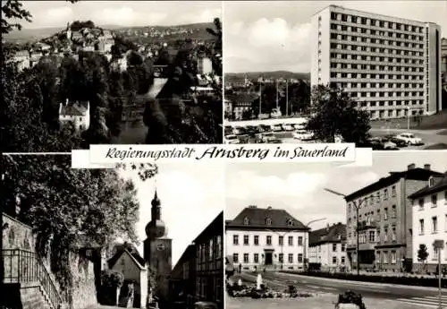 Ak Arnsberg im Sauerland Westfalen, Panorama, Hochhaus, Kirche, Mehrfamilienhäuser