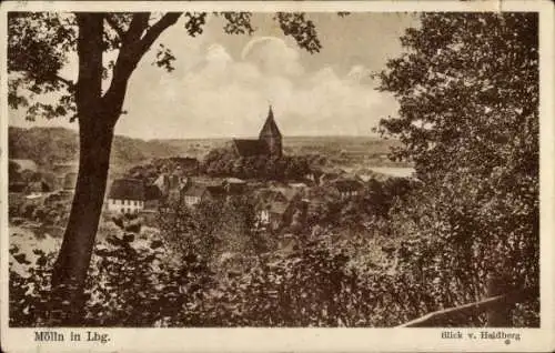 Ak Mölln im Herzogtum Lauenburg, Blick von Heidberg, Turm