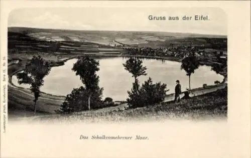 Ak Schalkenmehren in der Eifel, Schalkenmehrener Maar