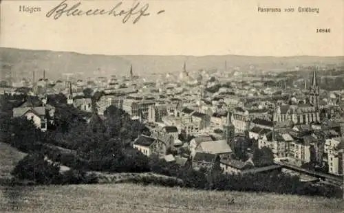 Ak Hagen in Westfalen Ruhrgebiet, Panorama vom Goldberg