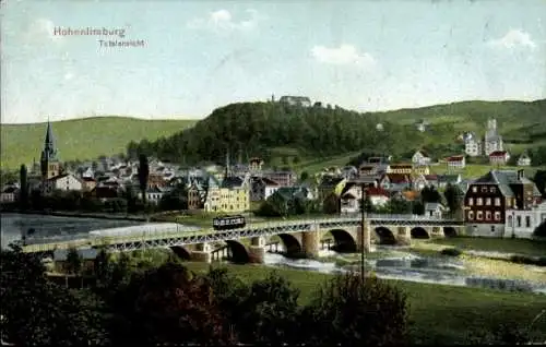 Ak Hohenlimburg Hagen in Westfalen, Totalansicht, Brücke