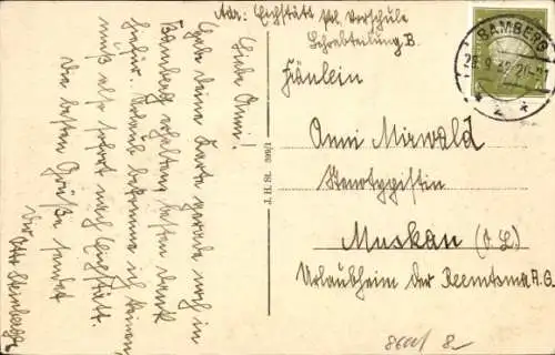 Ak Bamberg in Oberfranken, Teilansicht, Dom und Residenz