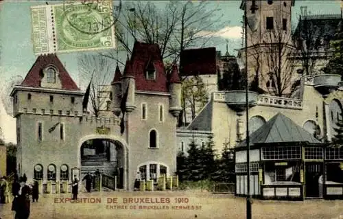 Ak Bruxelles Brüssel, Exposition, Weltausstellung 1910, Entrée de Bruxelles Kermesse