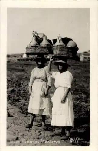 Foto Ak Kanarische Inseln Spanien, Milchmädchen